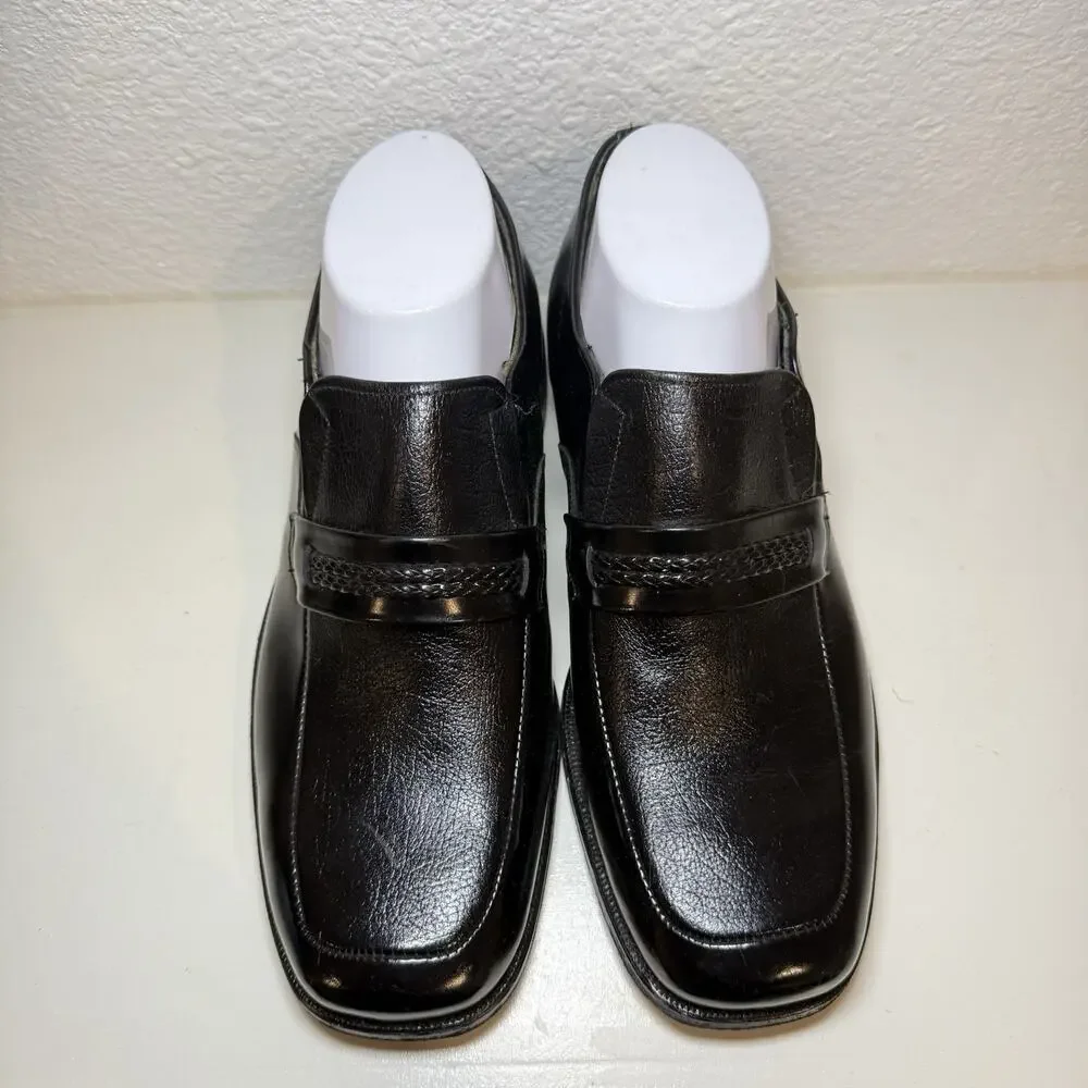 Weyenberg Massagic Men's Black Leather Slip-On Dress Loafers 7.5D Air Cushion